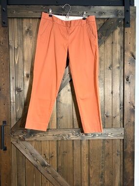 J. Crew Orange Cropped Straight-Leg Pants